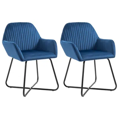 Vidaxl Dining Chairs 2 Pcs Blue Velvet, 249802