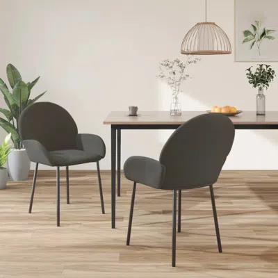 Vidaxl Dining Chairs 2 Pcs Dark Gray Velvet