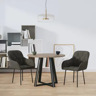 Vidaxl Dining Chairs 2 Pcs Dark Gray Velvet In Multi