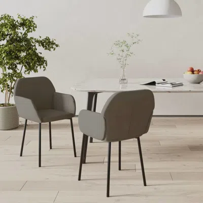 Vidaxl Dining Chairs 2 Pcs Dark Gray Velvet