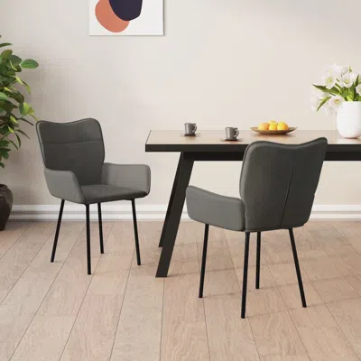 Vidaxl Dining Chairs 2 Pcs Dark Gray Velvet