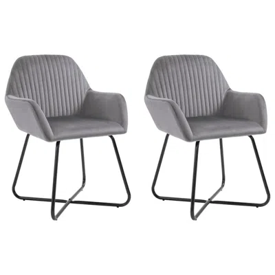 Vidaxl Dining Chairs 2 Pcs Gray Velvet, 249804