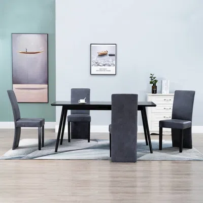Vidaxl Dining Chairs 4 Pcs Gray Faux Suede Leather, 249203