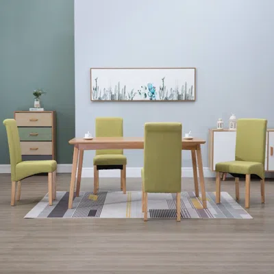 Vidaxl Dining Chairs 4 Pcs Green Fabric, 249278