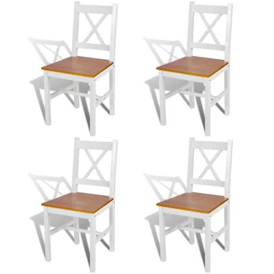 Vidaxl Dining Chairs 4 Pcs White Pinewood, 241513