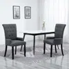 Vidaxl Dining Chairs With Armrests 2 Pcs Dark Gray Fabric