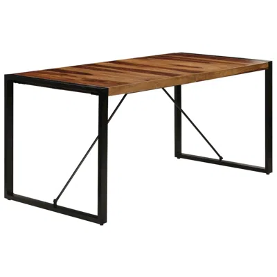 Vidaxl Dining Table 63"x31.5"x29.5" Solid Sheesham Wood, 247419 In Brown