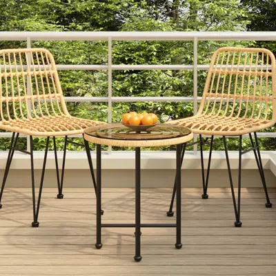 Vidaxl Dining Table Ã˜19.7"â Tempered Glass And Steel In Gold