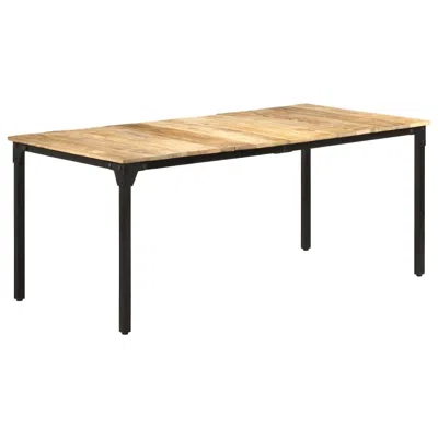 Vidaxl Dining Table Rough Mango Wood Large Durable Dining Table In Neutral