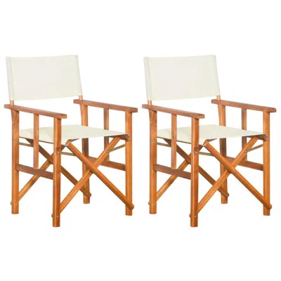 Vidaxl Director's Chairs 2 Pcs Solid Acacia Wood, 45946 In Brown