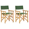 Vidaxl Director's Chairs 2 Pcs Solid Acacia Wood Green, 45949