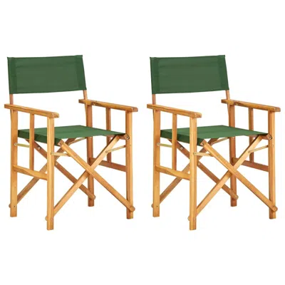 Vidaxl Director's Chairs 2 Pcs Solid Acacia Wood Green, 45949