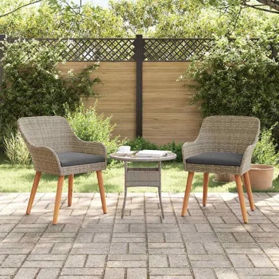 Vidaxl Diwata Patio Chair With Cushions In Black