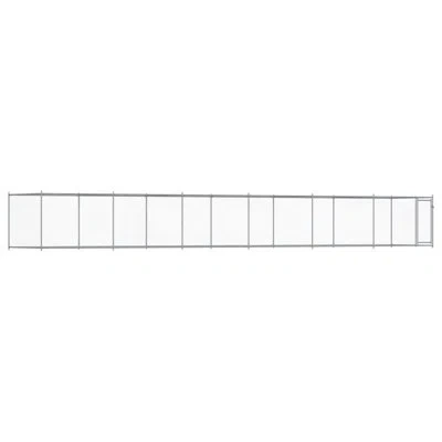Vidaxl Dog Cage Gray Galvanized Steel Large Durable Dog Cage In White
