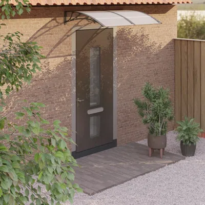 Vidaxl Door Canopy Black 59.1"x39.4" Polycarbonate In Neutral