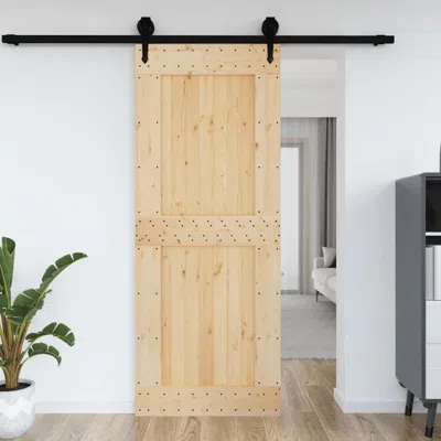 Vidaxl Door Narvik 35.4"x82.7" Solid Wood Pine In Black