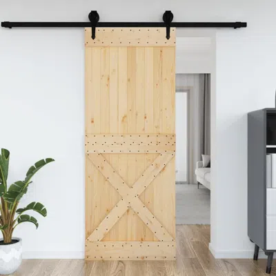 Vidaxl Door Narvik 35.4"x82.7" Solid Wood Pine In Neutral