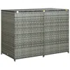 Vidaxl Double Wheelie Bin Shed Poly Rattan Anthracite 58.3"x30.3"x43.7", 46463
