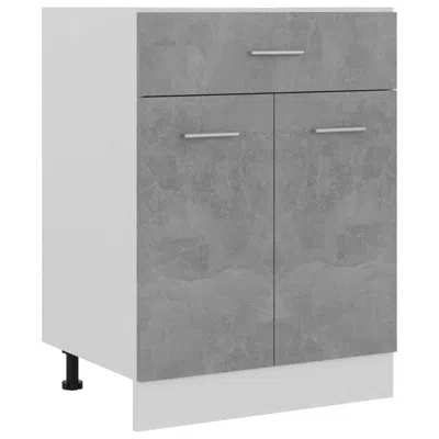 Vidaxl Drawer Bottom Cabinet Concrete Gray 23.6"x18.1"x32.1" Engineered Wood