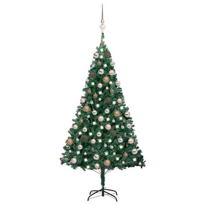 Vidaxl Easy Set-up 5.91' Lighted Pine Christmas Tree With Realistic Needles In Green