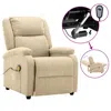 Vidaxl Electric Massage Chair Cream 100% Polyester, Metal Standard In Neutral