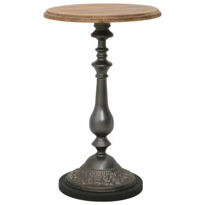 Vidaxl End Table Solid Fir Wood 15.7" X25.2" Brown, 246125 In Black