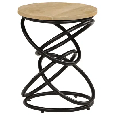 Vidaxl End Table Solid Mango Wood 15.7"x19.7", 247320 In Black