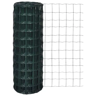 Vidaxl Euro Fence Steel 82ft X 3.3ft Green, 140591