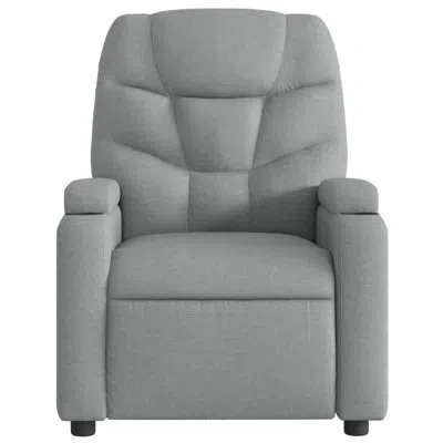 Vidaxl Fabric Massage Recliner Chair, Adjustable Backrest & Footrest In Light Gray Fabric