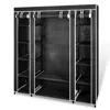 Vidaxl Fabric Wardrobe With Compartments And Rods 17.7"x59"x69" Black, 240495