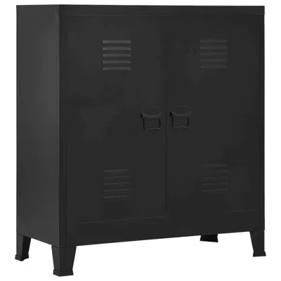 Vidaxl Filing Cabinet Industrial Black 35.4"x15.7"x39.4" Steel, 145356