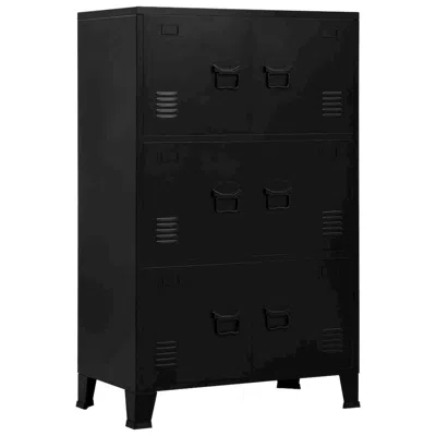 Vidaxl Filing Cabinet With 6 Doors Industrial Black 29.5"x15.7"x47.2" Steel, 145359