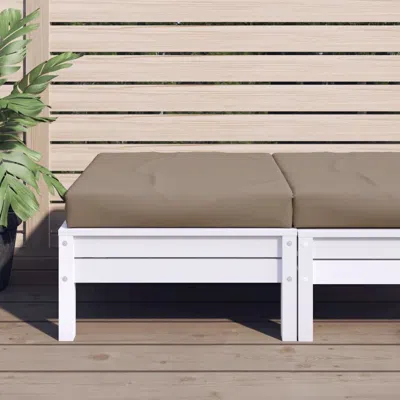 Vidaxl Floor Pallet Cushion 23.6"x23.6"x2.4" Taupe Fabric, 315084 In White