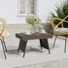 Vidaxl Foldable Side Table Brown 23.6"x15.7"x15" Poly Rattan