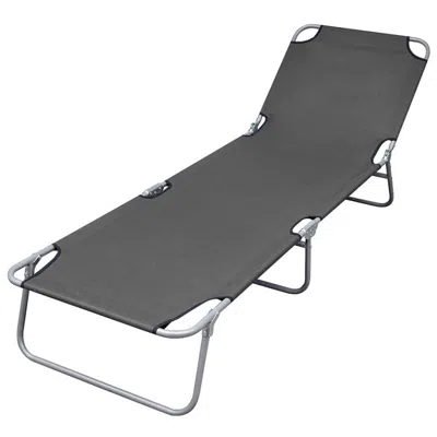 Vidaxl Foldable Sunlounger With Adjustable Backrest Gray, 44293