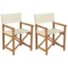 Vidaxl Folding Director's Chairs 2 Pcs Solid Teak Wood
