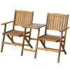 Vidaxl Folding Garden Bench With Tea Table 55.1â€ Solid Acacia Wood, 42654