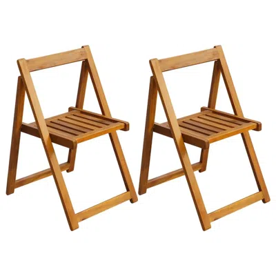 Vidaxl Folding Garden Chairs 2 Pcs Solid Acacia Wood, 42660 In Neutral