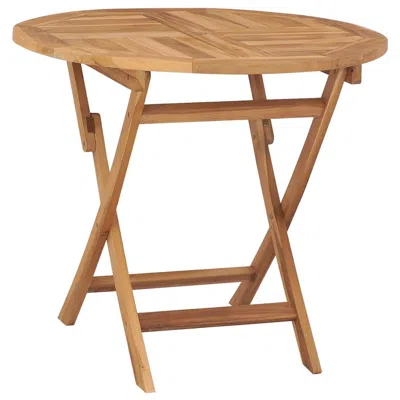 Vidaxl Folding Garden Table 33.5"x30" Solid Teak Wood, 44689 In Brown