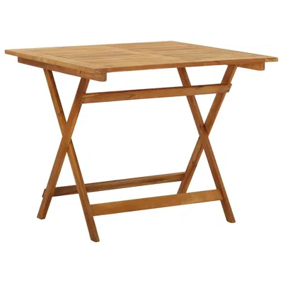 Vidaxl Folding Garden Table 35.4"x35.4"x29.5" Solid Acacia Wood, 313599 In Brown