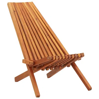 Vidaxl Folding Outdoor Lounge Chair Solid Acacia Wood, 45974 In Neutral