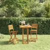 Vidaxl Folding Patio Bar Stools 2 Pcs Solid Wood Acacia
