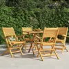 Vidaxl Folding Patio Chairs 4 Pcs 21.7"x24.4"x35.4" Solid Wood Teak