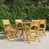 Vidaxl Folding Patio Chairs 4 Pcs 21.7"x24"x35.4" Solid Wood Teak