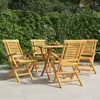 Vidaxl Folding Patio Chairs 4 Pcs 22"x24.8"x35.4" Solid Wood Teak