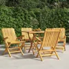 Vidaxl Folding Patio Chairs 4 Pcs 24"x26.4"x35.4" Solid Wood Teak