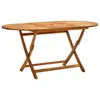 Vidaxl Folding Patio Table 63"x33.5"x29.5" Solid Wood Acacia