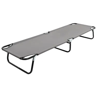 Vidaxl Folding Sun Lounger Gray Steel, 47757