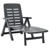 Vidaxl Folding Sun Lounger Plastic Anthracite, 48756