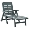 Vidaxl Folding Sun Lounger Plastic Green, 48755